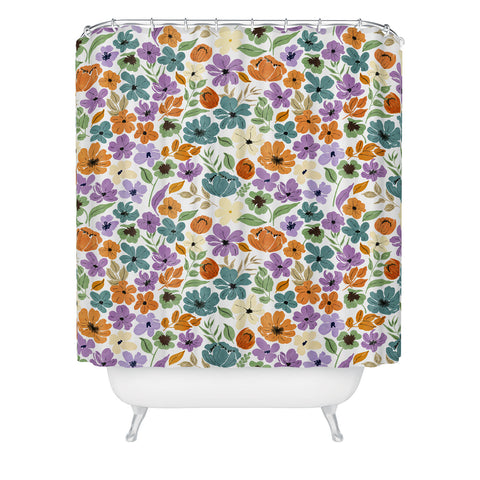 Marta Barragan Camarasa Lush Wild Garden Clovers Shower Curtain