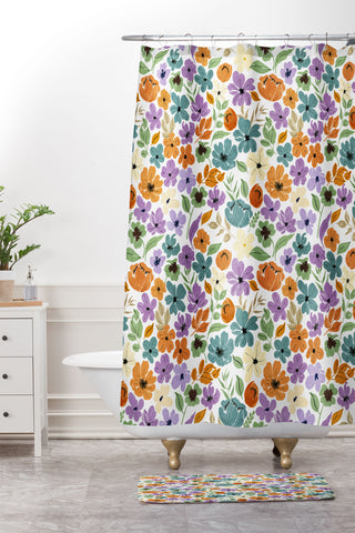 Marta Barragan Camarasa Lush Wild Garden Clovers Shower Curtain And Mat