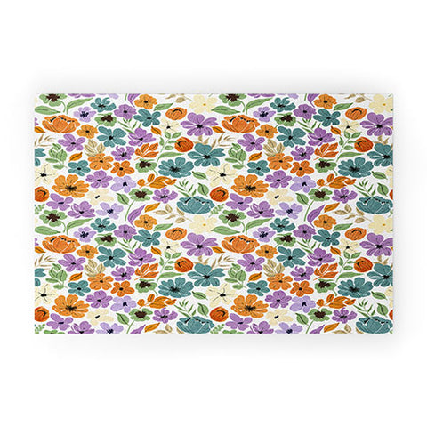 Marta Barragan Camarasa Lush Wild Garden Clovers Welcome Mat