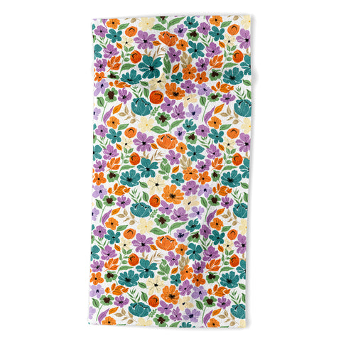 Marta Barragan Camarasa Lush Wild Garden Clovers Beach Towel