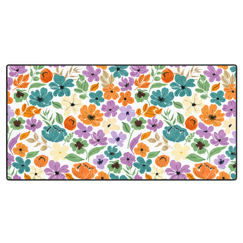 Marta Barragan Camarasa Lush Wild Garden Clovers Desk Mat