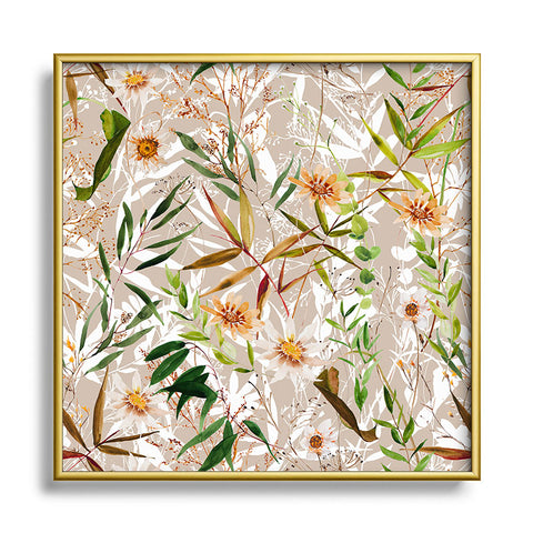 Marta Barragan Camarasa Lush wild meadow U8 Metal Square Framed Art Print