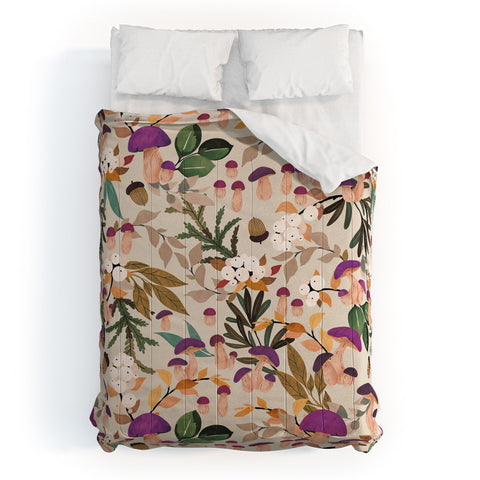 Marta Barragan Camarasa Magic mushroom forest Comforter