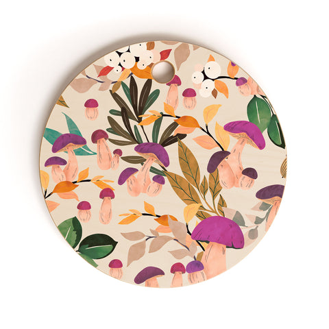 Marta Barragan Camarasa Magic mushroom forest Cutting Board Round