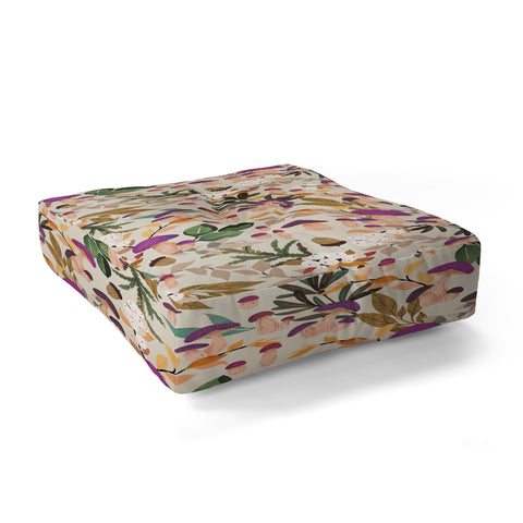 Marta Barragan Camarasa Magic mushroom forest Floor Pillow Square