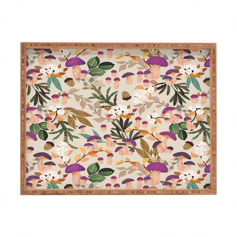 Marta Barragan Camarasa Magic mushroom forest Rectangular Tray