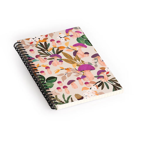 Marta Barragan Camarasa Magic mushroom forest Spiral Notebook