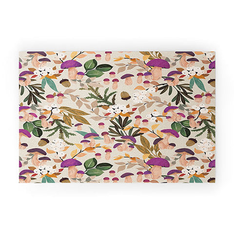 Marta Barragan Camarasa Magic mushroom forest Welcome Mat