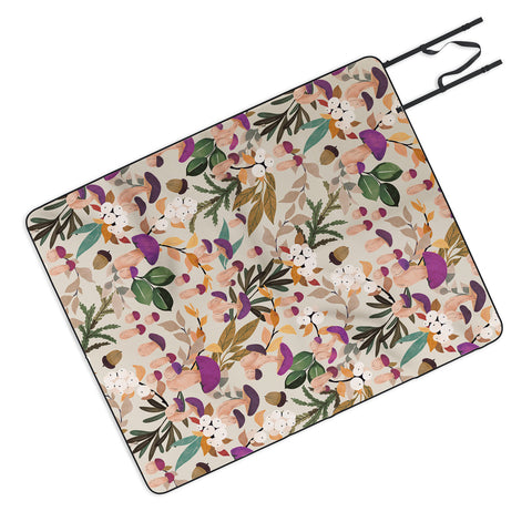 Marta Barragan Camarasa Magic mushroom forest Picnic Blanket