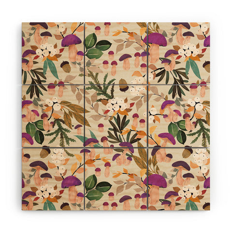 Marta Barragan Camarasa Magic mushroom forest Wood Wall Mural