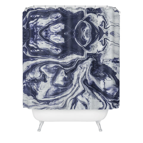 Marta Barragan Camarasa Marble indigo Shower Curtain