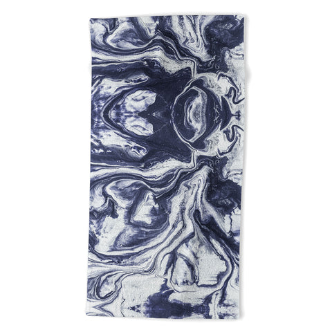 Marta Barragan Camarasa Marble indigo Beach Towel