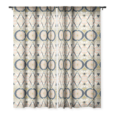 Marta Barragan Camarasa Marble mosaic pattern Sheer Window Curtain