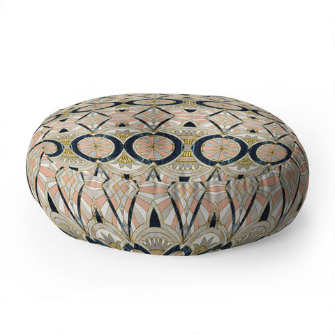 Marta Barragan Camarasa Marble mosaic pattern Floor Pillow Round