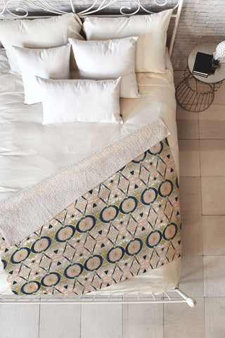 Marta Barragan Camarasa Marble mosaic pattern Fleece Throw Blanket