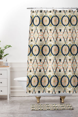 Marta Barragan Camarasa Marble mosaic pattern Shower Curtain And Mat