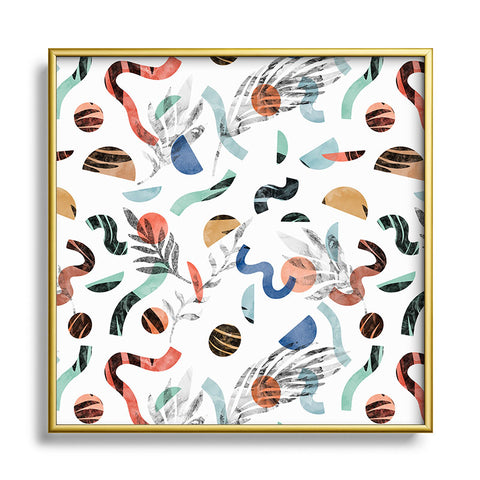 Marta Barragan Camarasa Marble nature geometric II Metal Square Framed Art Print
