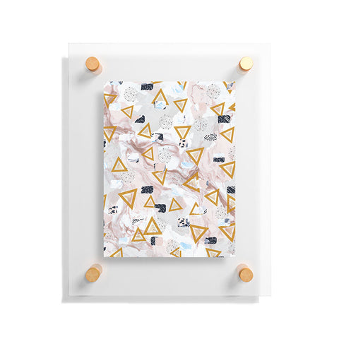 Marta Barragan Camarasa Marble shapes and triangles Floating Acrylic Print