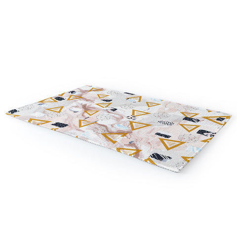 Marta Barragan Camarasa Marble shapes and triangles Area Rug