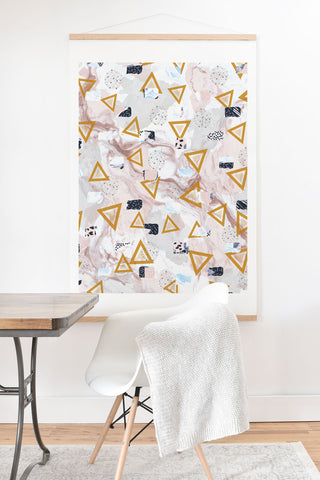 Marta Barragan Camarasa Marble shapes and triangles Art Print And Hanger
