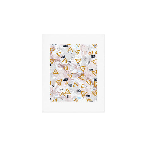 Marta Barragan Camarasa Marble shapes and triangles Art Print