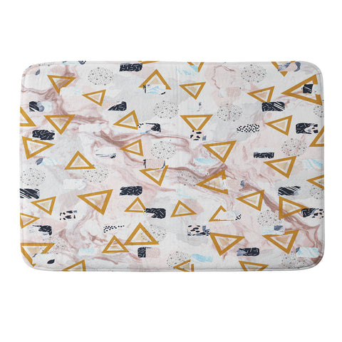 Marta Barragan Camarasa Marble shapes and triangles Memory Foam Bath Mat