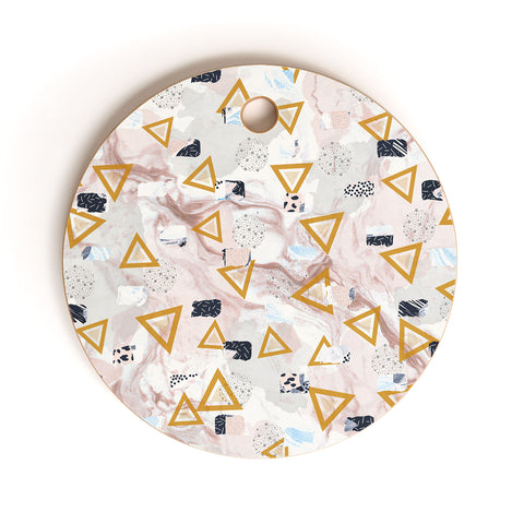 Marta Barragan Camarasa Marble shapes and triangles Cutting Board Round