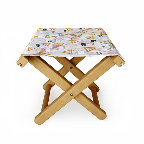 Marta Barragan Camarasa Marble shapes and triangles Folding Stool