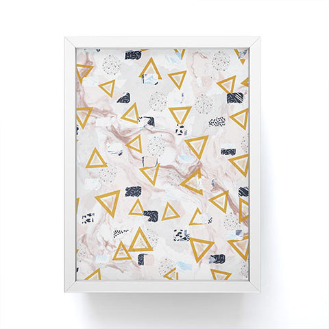 Marta Barragan Camarasa Marble shapes and triangles Framed Mini Art Print