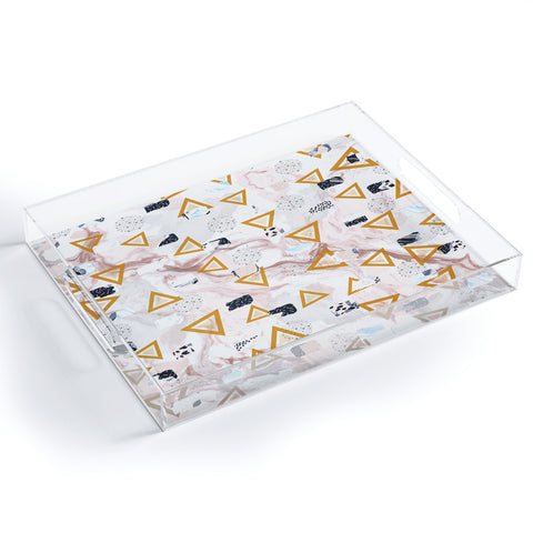Marta Barragan Camarasa Marble shapes and triangles Acrylic Tray