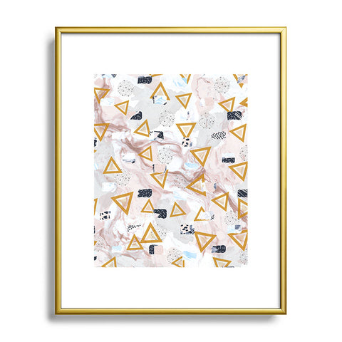 Marta Barragan Camarasa Marble shapes and triangles Metal Framed Art Print