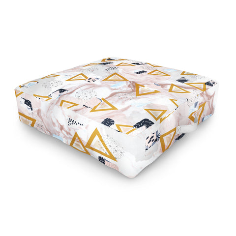 Marta Barragan Camarasa Marble shapes and triangles Outdoor Floor Cushion