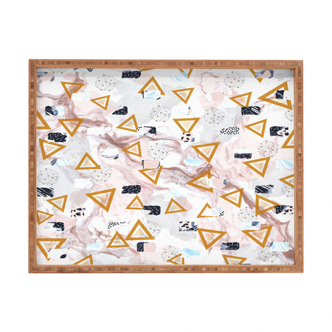 Marta Barragan Camarasa Marble shapes and triangles Rectangular Tray
