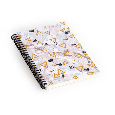 Marta Barragan Camarasa Marble shapes and triangles Spiral Notebook