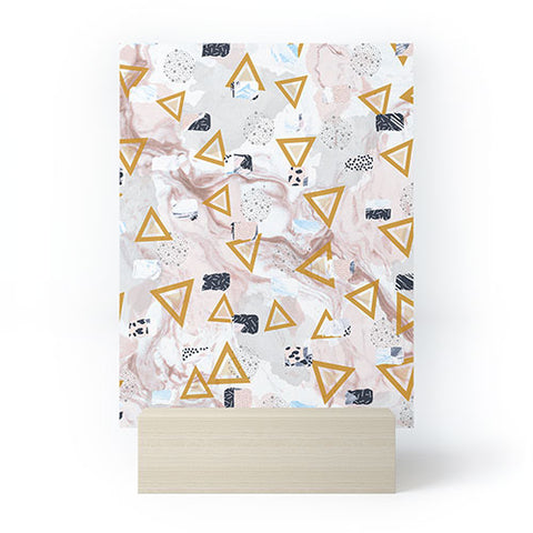 Marta Barragan Camarasa Marble shapes and triangles Mini Art Print
