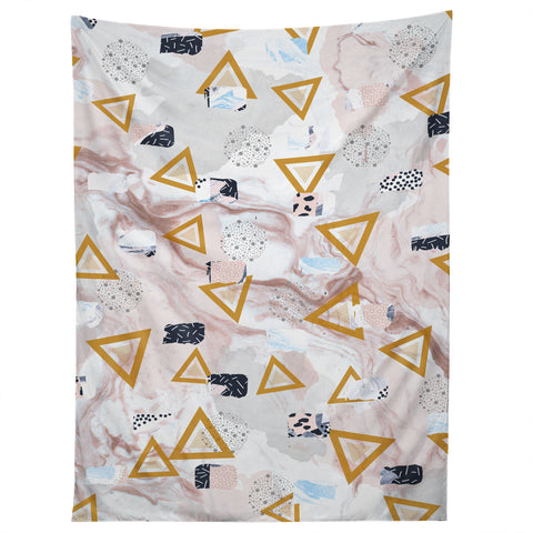 Marta Barragan Camarasa Marble shapes and triangles Tapestry