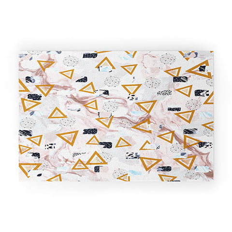 Marta Barragan Camarasa Marble shapes and triangles Welcome Mat