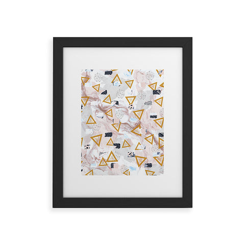 Marta Barragan Camarasa Marble shapes and triangles Framed Art Print