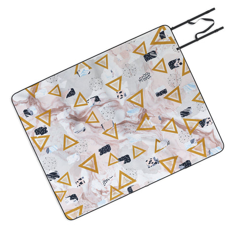 Marta Barragan Camarasa Marble shapes and triangles Picnic Blanket