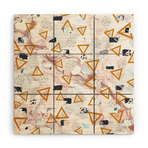 Marta Barragan Camarasa Marble shapes and triangles Wood Wall Mural
