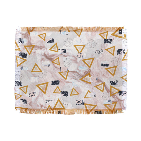 Marta Barragan Camarasa Marble shapes and triangles Throw Blanket