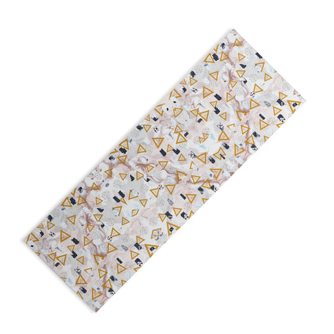 Marta Barragan Camarasa Marble shapes and triangles Yoga Mat