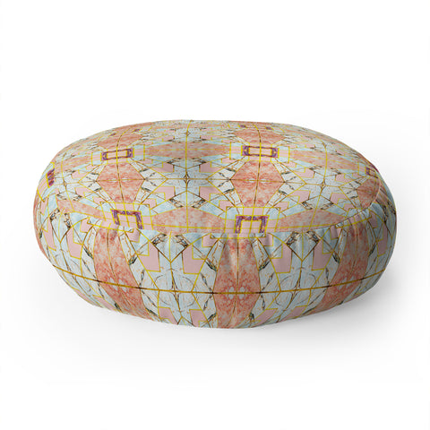 Marta Barragan Camarasa Marbled geometric mosaic pattern Floor Pillow Round