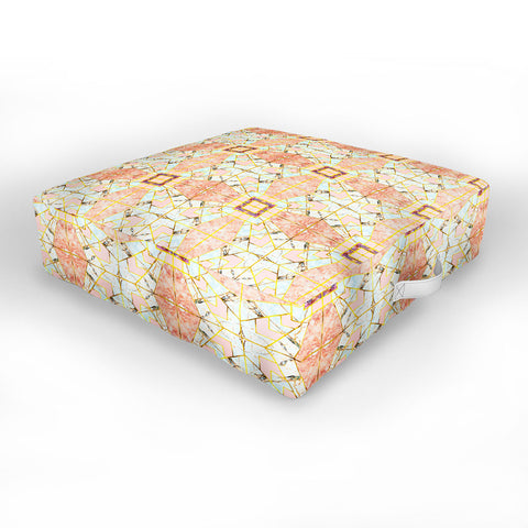 Marta Barragan Camarasa Marbled geometric mosaic pattern Outdoor Floor Cushion