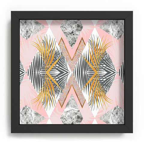 Marta Barragan Camarasa Marbled tropical geometric pattern 01 Recessed Framing Square