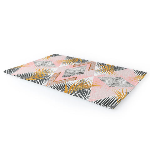 Marta Barragan Camarasa Marbled tropical geometric pattern 01 Area Rug