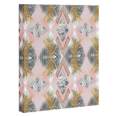 Marta Barragan Camarasa Marbled tropical geometric pattern 01 Art Canvas