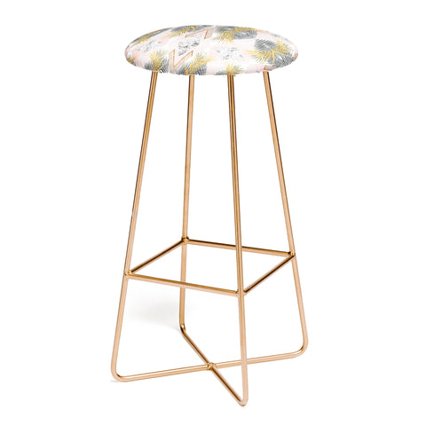 Marta Barragan Camarasa Marbled tropical geometric pattern 01 Bar Stool