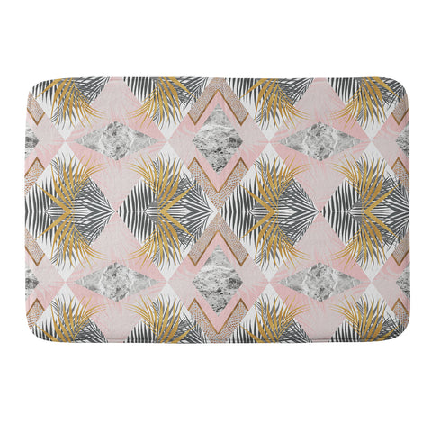Marta Barragan Camarasa Marbled tropical geometric pattern 01 Memory Foam Bath Mat