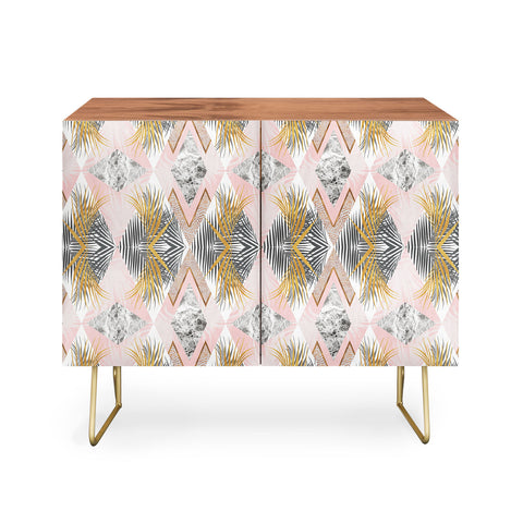 Marta Barragan Camarasa Marbled tropical geometric pattern 01 Credenza